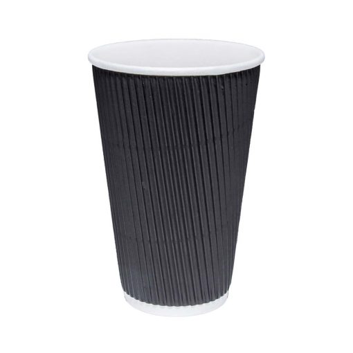 16oz Black Ripple Cups| Tall Coffee Cup