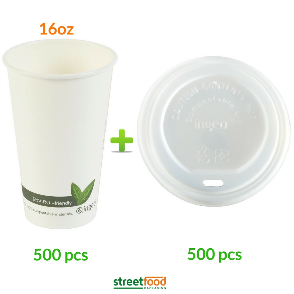 16oz compostable and biodegradable cup