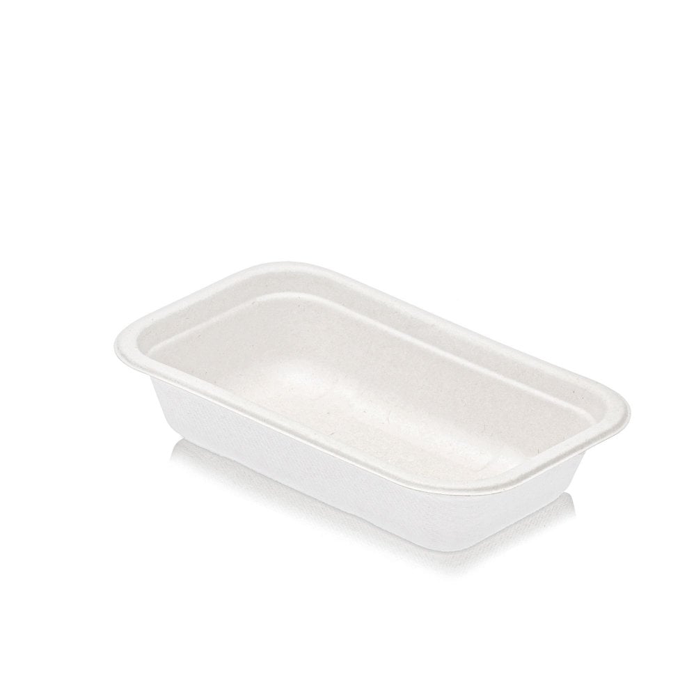 500ML WHITE BAGASSE TRAY | Case of 400