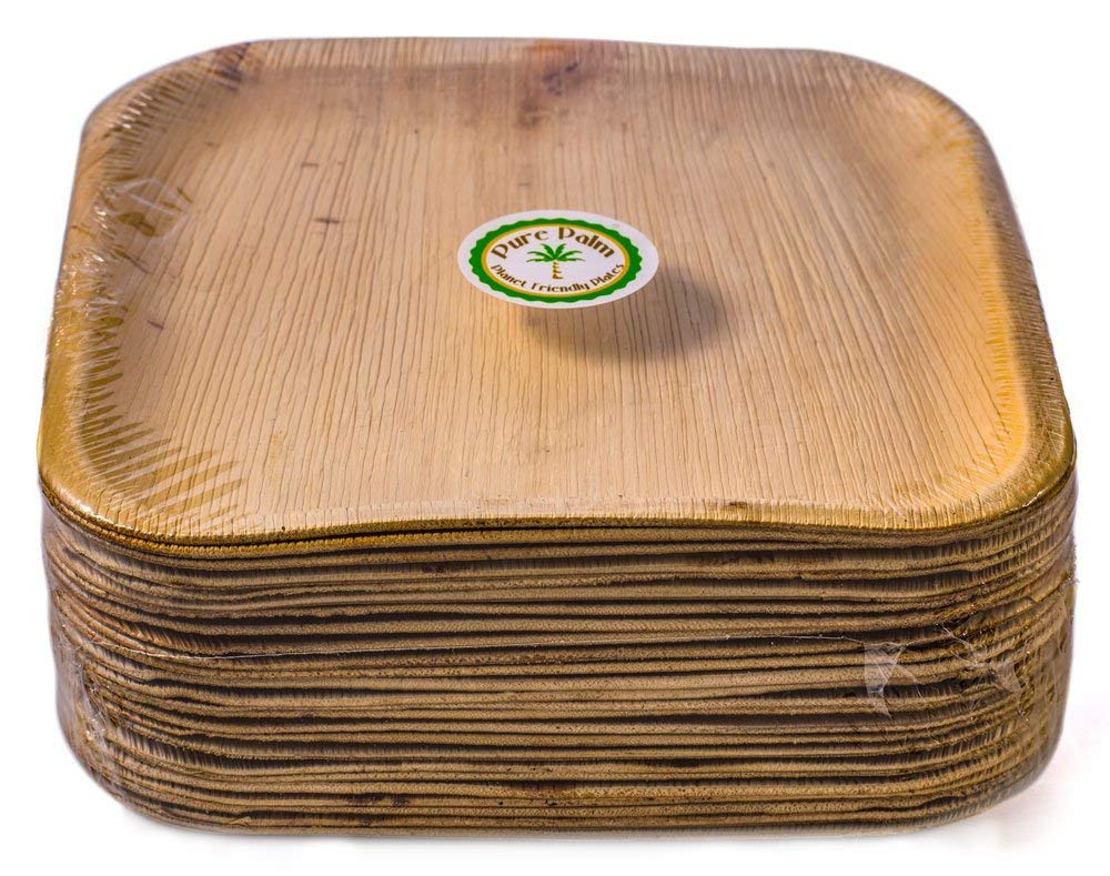 Palm Leaf Plate - 24cm x 24cm Square  | Eco friendly and Biodegradable  Square Plate  7