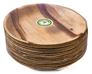 Palm Leaf Plate - 24cm Round  | Eco friendly and Biodegradable  Round Plate  10"  (Case x 100)