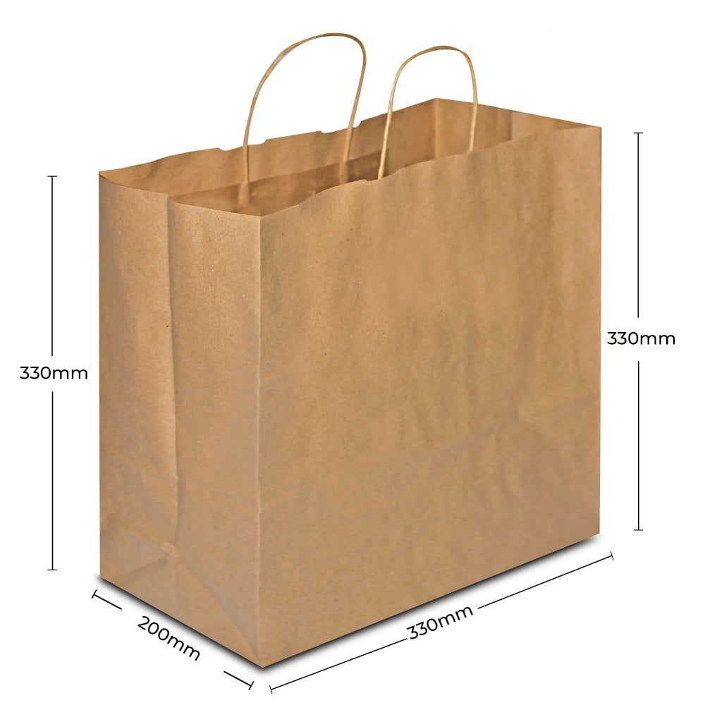 KRAFT CARRIER BAG WITH TWISTED HANDLES - EXTRA LARGE (Case x 200) [330