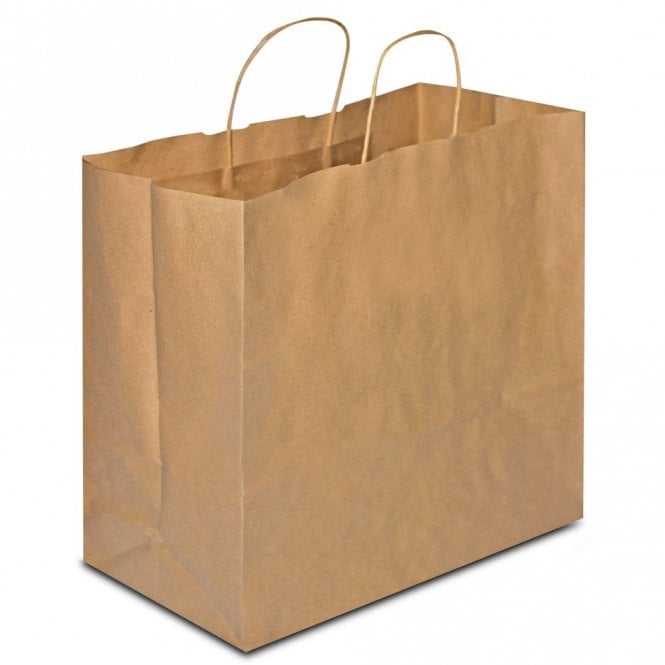 KRAFT CARRIER BAG WITH TWISTED HANDLES - EXTRA LARGE (Case x 200) [330 x 200 x 330]
