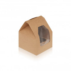 Single Cupcake Window Box With Insert - Kraft (Case x 100)