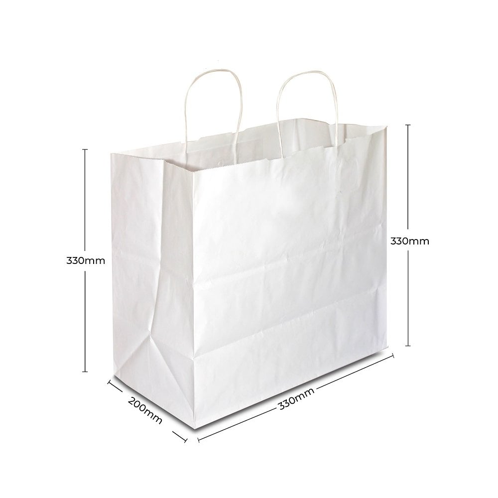 WHITE CARRIER BAG TWISTED HANDLES - EXTRA LARGE (Case x 200) [330 x 20 ...