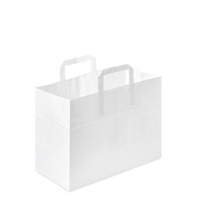 WHITE PAPER CARRIER BAG - LARGE (Case x 250) [320 x 180 x 270]