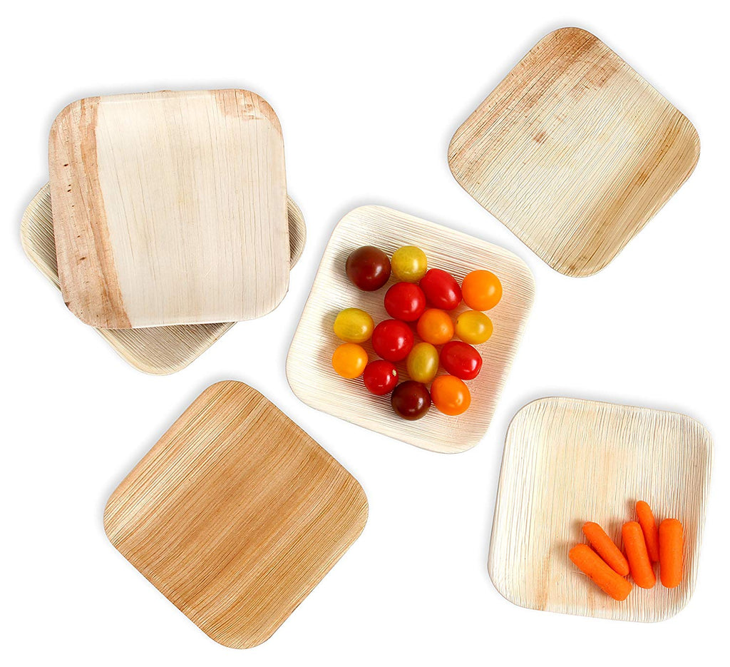 Palm Leaf Plate - 18cm x 18cm Square  | Eco friendly and Biodegradable  Square Plate  7