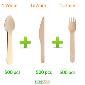 wooden bamboo cutlery for restaurants, parties, events, just eat 